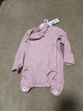 Carter's Mauve Pink Ribbed Footed One-Piece Set